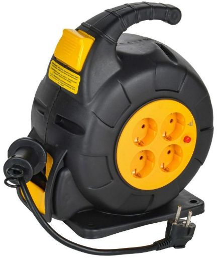 Изображение Удлинитель на катушке TWIST 4х10м с заземл. автосмотка 16А IP20 ПВС 3х1.5 IEK TW-KP27-16-04-10