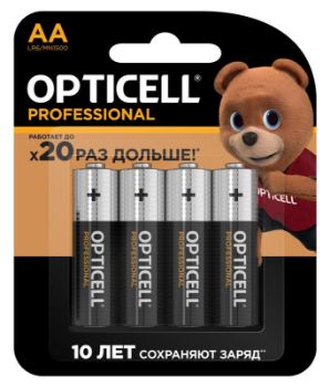 Изображение Элемент питания алкалиновый AA/LR6 (блист. 4шт) Professional Opticell 5052001