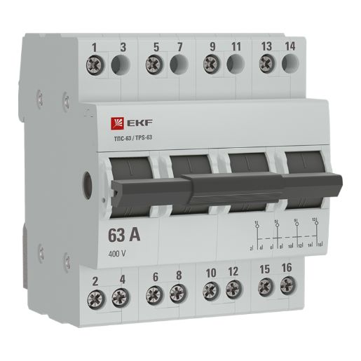 Изображение Переключатель трехпозиционный ТПС-63 4P 63А PROxima EKF TPS463
