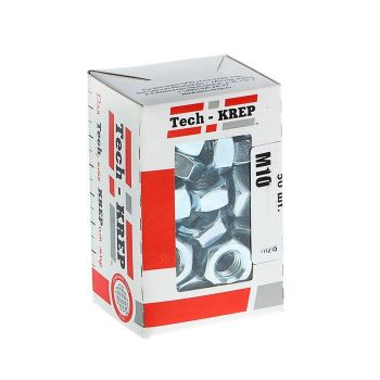 Изображение Гайка шестигранная DIN934 М10 оцинк. (уп.50шт) Tech-Krep/Zitar 105249