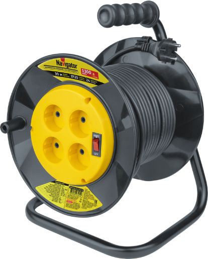 Изображение Удлинитель на катушке 4х30м без заземл. 93 901 NPE-R-04-30-X-2х0.75 NAVIGATOR 93901