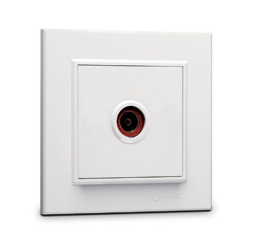 Изображение Розетка телевизионная оконцевая TV 1-м СП Karea IP20 4дБ бел. Makel 56001027