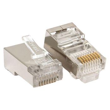 Изображение Коннектор RJ45 (8P8C) кат.5E экранир. 30мкд универс. (уп.20шт) TERACOM PRO EKF TRP-PLUG-5EFTP-20