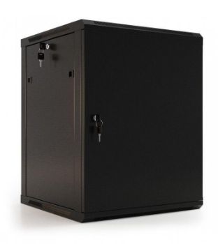 Изображение Шкаф настенный TWB-0645-SR-RAL9004 19дюйм 6U 367х600х450мм метал. перед. дверь с замком две боковые панели черн. (RAL 9004) (разобранный) Hyperline 395302