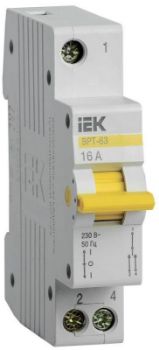 Изображение Выключатель-разъединитель трехпозиционный 1п ВРТ-63 16А IEK MPR10-1-016