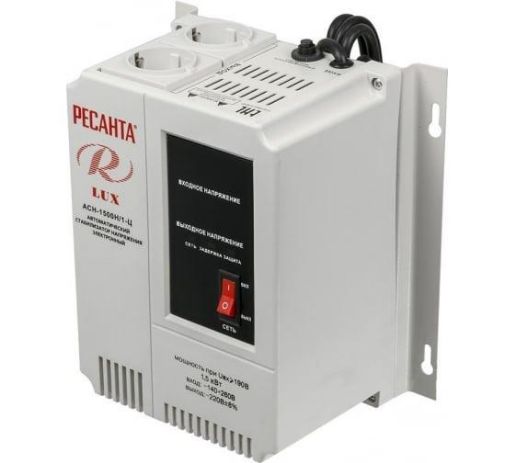 Изображение Стабилизатор напряжения АСН-1500Н/1-Ц Lux 1ф 1.5кВт настен. IP20 Ресанта 63/6/20