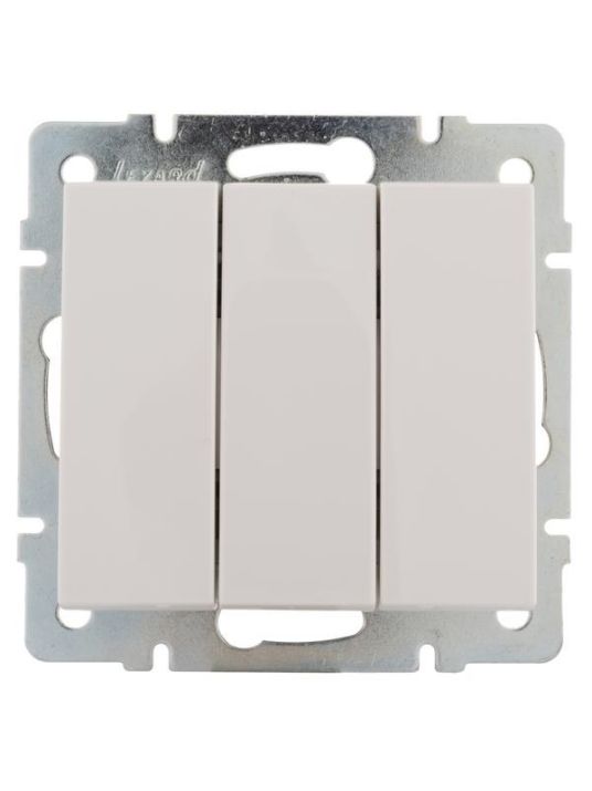 Изображение Выключатель 3-кл. СП Rain IP20 механизм бел. LEZARD 703-0288-109
