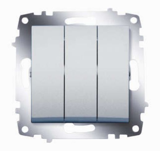 Изображение Выключатель 3-кл. СП Cosmo 10А IP20 механизм алюм. ABB 619-011000-254