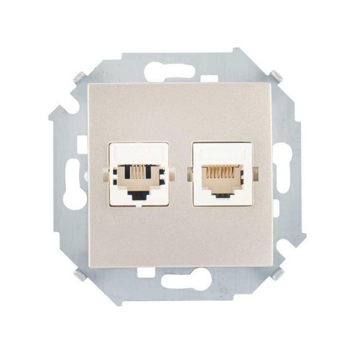 Изображение Розетка компьютерная 2-м Simon 15 RJ45 кат.5E Systimax механизм шампань Simon 1591593-034