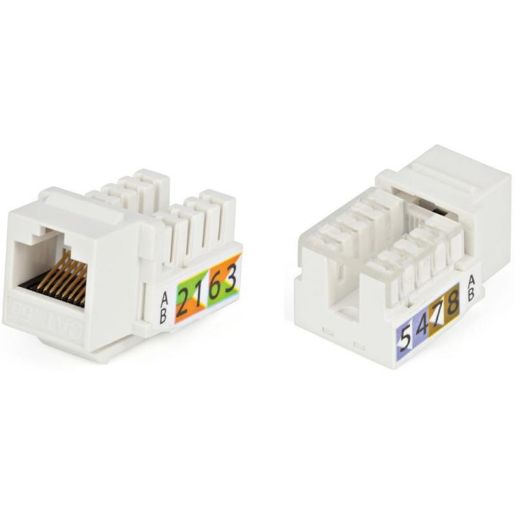 Изображение Вставка Keystone Jack RJ45 (8P8C) кат.5E Dual IDC KJ2-8P8C-C5e-90-WH бел. Hyperline 16289