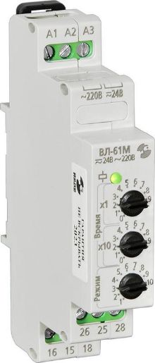 Изображение Реле времени ВЛ-61М 24В AC-DC/220В AC 10 режимов 0.1с.9.9ч Реле и Автоматика A8223-76911366