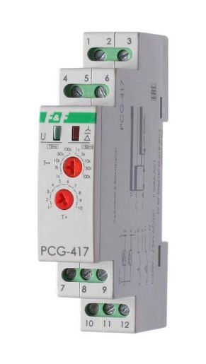 Изображение Реле времени PCG-417 2х8А 230В 2НО IP20 звезда-треугольник для пуска электродвиг. монтаж на DIN-рейке F&F EA02.001.020