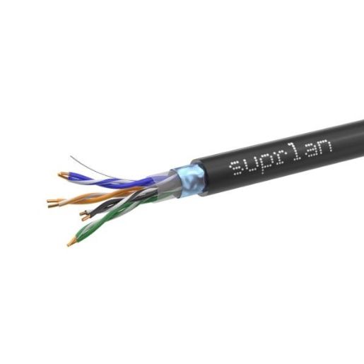 Изображение Кабель витая пара F/UTP кат.5E 4х2х24AWG solid Cu PE Outdoor Standard черн. (м) SUPRLAN 01-1028-1
