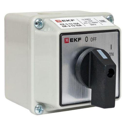 Изображение Переключатель кулачковый ПК-3-13 3П 16А "ВКЛ-ВЫКЛ" IP54 EKF pk-3-13-16
