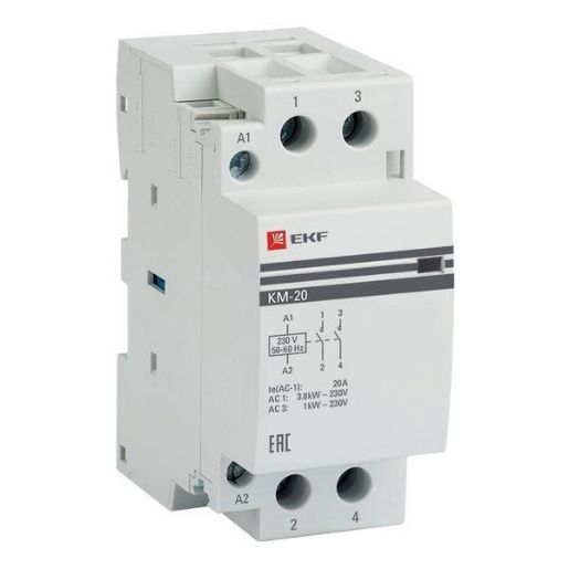 Изображение Контактор модульный КМ 20А 2NО (2 мод.) EKF km-2-20-20