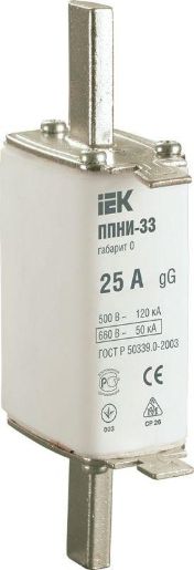 Изображение Вставка плавкая ППНИ-33 25А габарит 0 IEK DPP20-025
