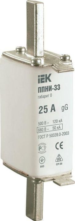 Изображение Вставка плавкая ППНИ-33 25А габарит 0 IEK DPP20-025