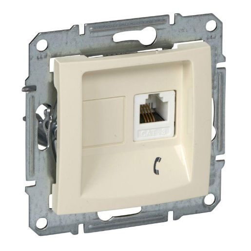Изображение Розетка телефонная 1-м СП Sedna RJ11 механизм беж. SchE SDN4101147