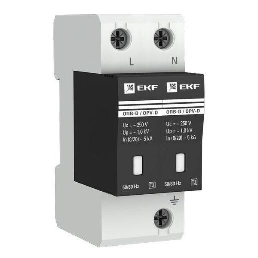 Изображение Ограничитель перенапряжения имп. ОПВ-D2 EKF opv-d2