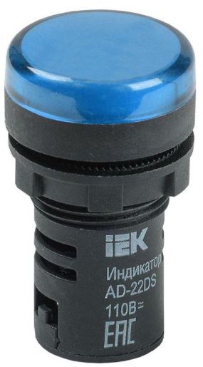 Изображение Лампа светосигнальная AD22DS d22мм 24В AC/DC син. IEK BLS10-ADDS-024-K07