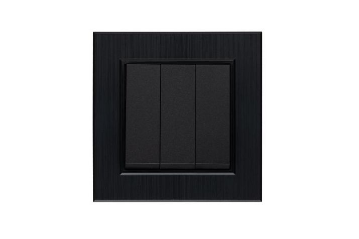 Изображение Выключатель 3-клав. 1 вход 3 выхода Karea LINE STAR чер. Makel 86054091