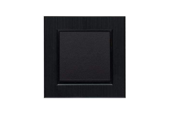 Изображение Выключатель 1-клав. Karea LINE STAR чер. Makel 86054001