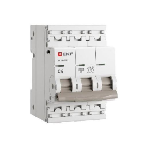 Изображение Выключатель автоматический 3п C 4А 4.5кА ВА 47-63N PROxima EKF M634304C
