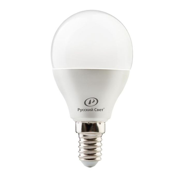 Изображение Лампа светодиодная RS G45 E14 8W 220-240V 2700К 8Вт 800лм Ra 90 шар Русский Свет 15010445052