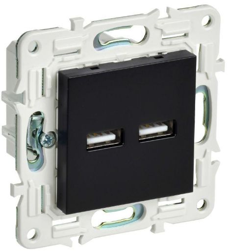 Изображение Розетка USB A+A 3.1А SKANDY SK-R15Bl черн. IEK SK-U21-D31-K02
