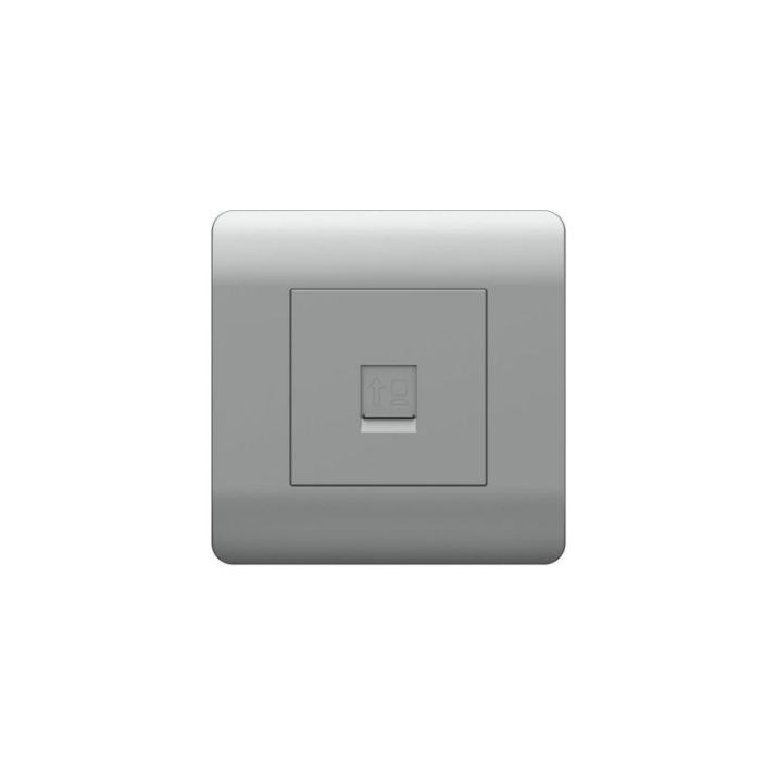 Изображение Розетка компьютерная 1-м NEW3-E RJ45 серебр. CHINT 431417