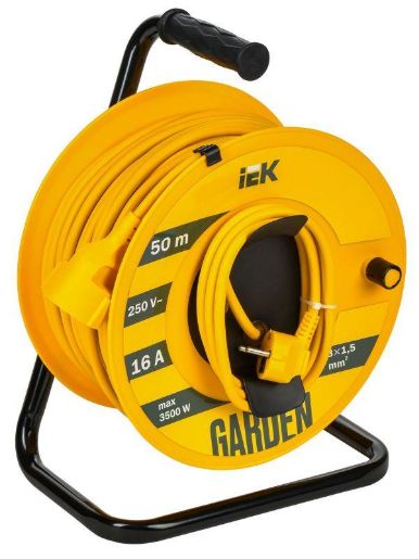 Изображение Удлинитель на катушке 1х50м Garden УК50 2P+PE 3х1.5кв.мм IEK GD-KP20-16-01-50
