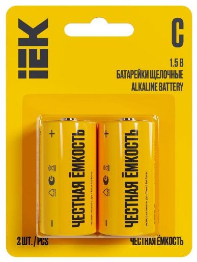 Изображение Элемент питания щелочной Alkaline LR14/C (блист.2шт) IEK ABT-LR14-OP-L02