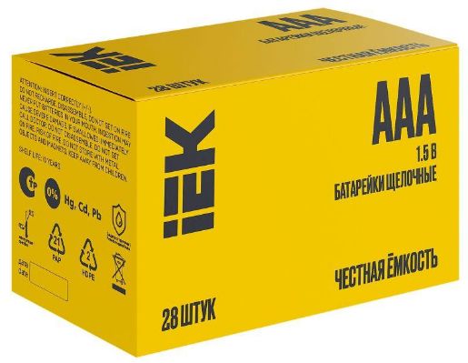 Изображение Элемент питания алкалиновый AAA/LR03 Alkaline бокс (уп.28шт) IEK ABT-LR03-OP-B28