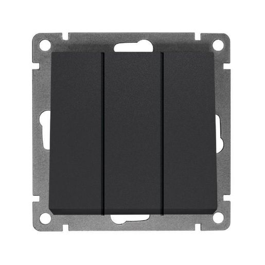 Изображение Выключатель 3-кл. СП Афина 10А IP20 механизм графит Universal A0043-Gr