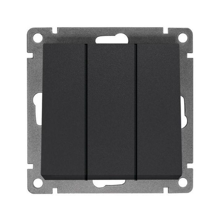Изображение Выключатель 3-кл. СП Афина 10А IP20 механизм графит Universal A0043-Gr