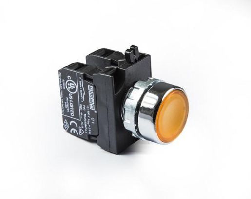 Изображение Кнопка нажимная круглая CM102DS (1НО+1НЗ) желт. EMAS CM102DS