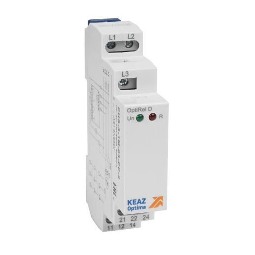 Изображение Реле контроля фаз OptiRel D PHS-3-1M-03-PP-2 чередования обрыва фаз 3Ф 2СО КЭАЗ 331997