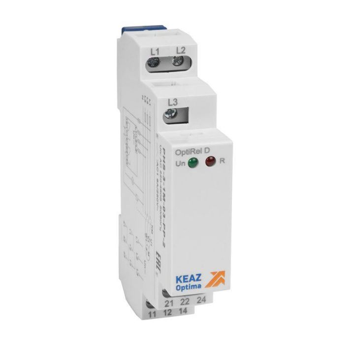 Изображение Реле контроля фаз OptiRel D PHS-3-1M-03-PP-2 чередования обрыва фаз 3Ф 2СО КЭАЗ 331997