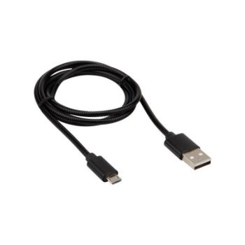 Изображение Кабель USB microUSB шнур в металлической оплетке серебристый Rexant 18-4241