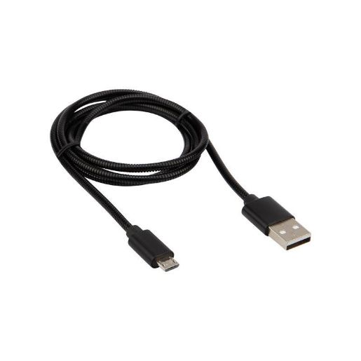 Изображение Кабель USB microUSB шнур в металлической оплетке серебристый Rexant 18-4241