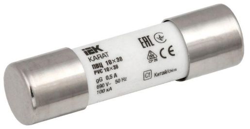 Изображение Вставка плавкая цилиндрическая ПВЦ 10х38 0.5А KARAT IEK MFL10-D05