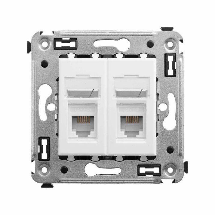 Изображение Розетка телефонная 2-м СП Avanti "Белое облако" RJ12 DKC 4400314