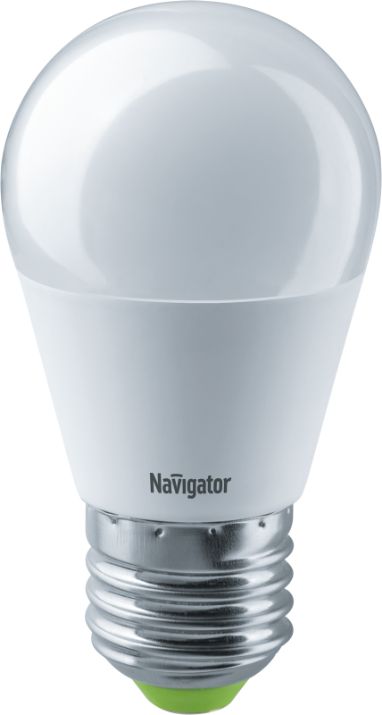 Изображение Лампа светодиодная 61 336 NLL-G45-8.5-230-2.7K-E27 8.5Вт шар матовая 2700К тепл. бел. E27 640лм 176-264В Navigator 61336