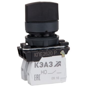 Изображение Переключатель КПЕ2620Р 2но+0нз ручка фикс 3поз IP65черн. КЭАЗ 248267