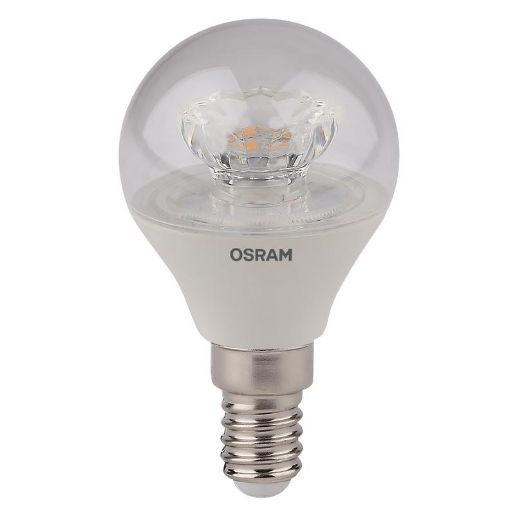 Изображение Лампа светодиодная LED STAR CLASSIC P 40 5.4W/830 5.4Вт шар прозрачная 3000К тепл. бел. E14 470лм 220-240В пластик. OSRAM 4052899971622