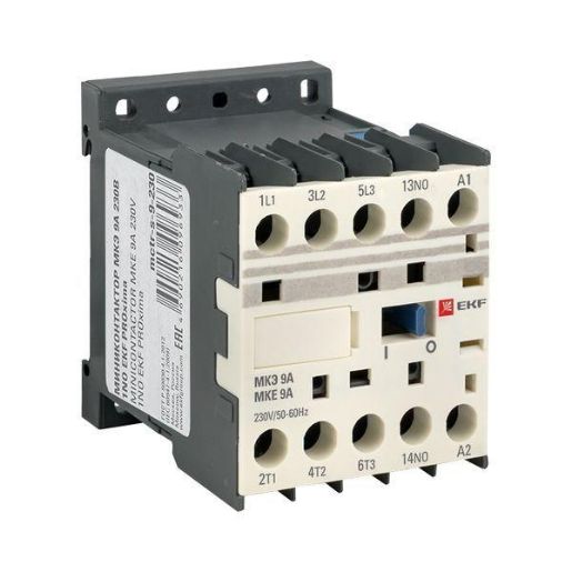 Изображение Мини-контактор МКЭ 9А кат. 230В AC 1НО PROxima EKF Mctr-s-9-230