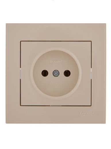 Изображение Розетка 1-м СП Rain 16А IP20 без заземл. керамика крем. LEZARD 703-0303-121