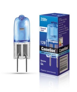 Изображение Лампа галогенная JC 20Вт 12В g4 COOL Camelion 11465