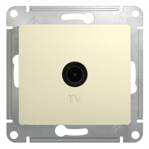 Изображение Розетка телевизионная проходная TV 1-м СП Glossa 4дБ механизм беж. SE GSL000292