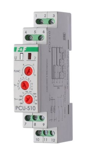 Изображение Реле времени PCU-510 2х8А 230В 2 перекл. IP20 многофункц. монтаж на DIN-рейке F&F EA02.001.009